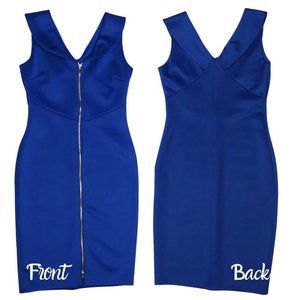 Royal Blue Dress w/ Gold Double Zipper